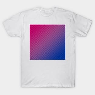 Dark Pink Purple Blue Grid Gradient - Bisexual Colors - Bi Flag T-Shirt